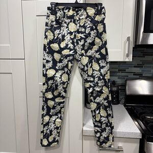 7 For All Mankind floral skinny pants